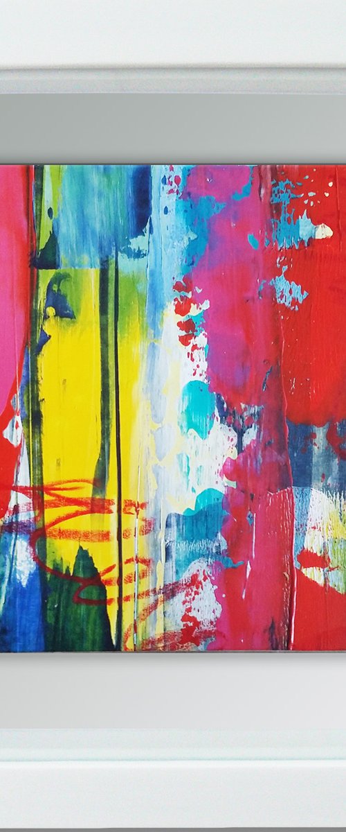 Framed ready to hang original abstract  - Urban #5 by Carolynne Coulson