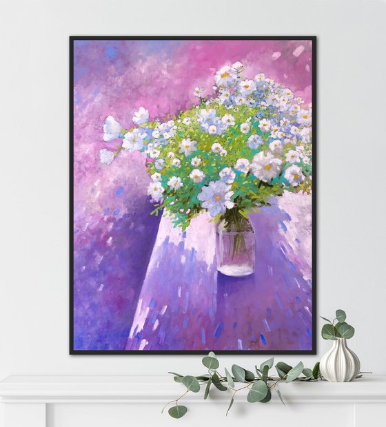 White flowers in vase