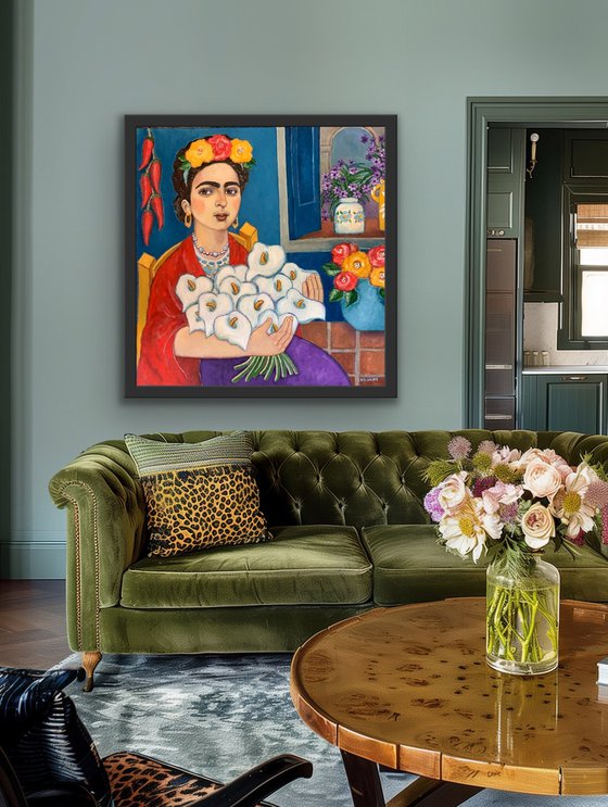 Frida With Flowers
