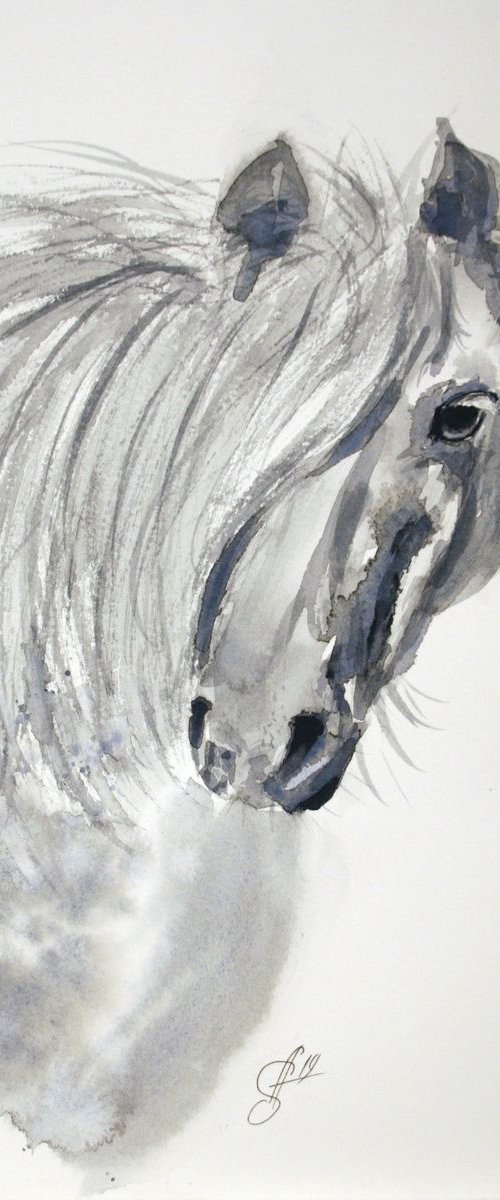 Horse III / Welsh Pony / Original Painting by Salana Art Gallery