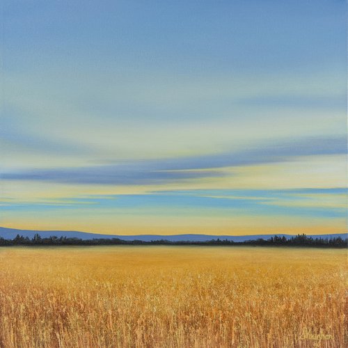 Evening Glow - Blue Sky Landscape by Suzanne Vaughan