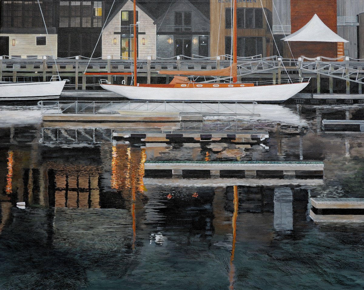Camden Harbor Reflection By Steven Fleit, 30 X 24, Artwork For Sale On Artfinder