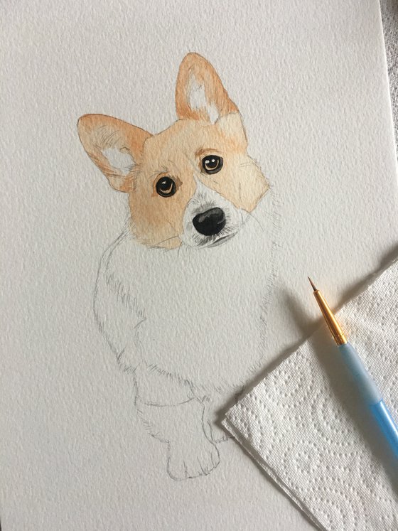 Corgi painting