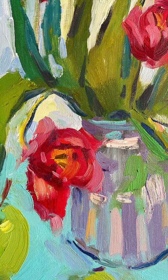 Still life with tulips