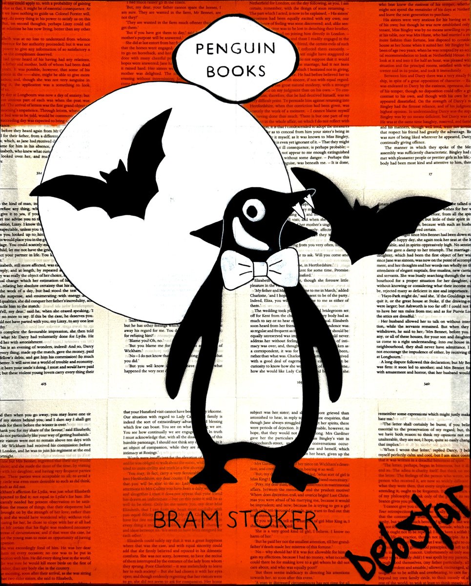 Urban And Pop Acrylic Painting , Penguin Books Dracula 2 By Deborah Lang, 16 X 20, Artwork For Sale On Artfinder
