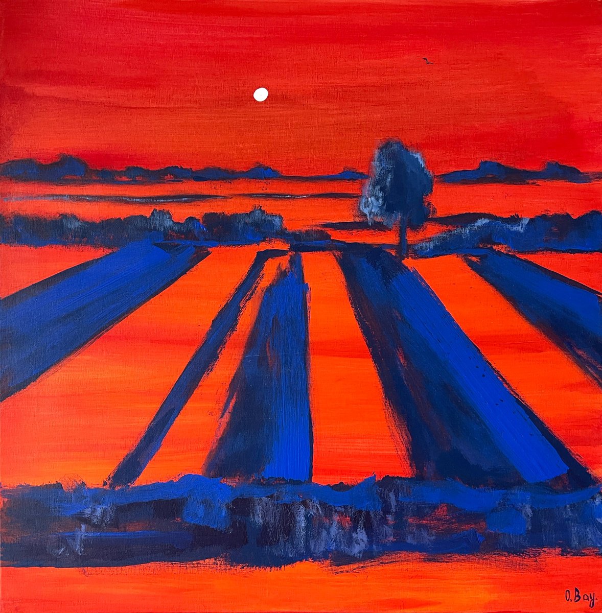 Acrylic Painting , The Landmark Tree By Olesya Bay, 20 X 20, Artwork For Sale On Artfinder