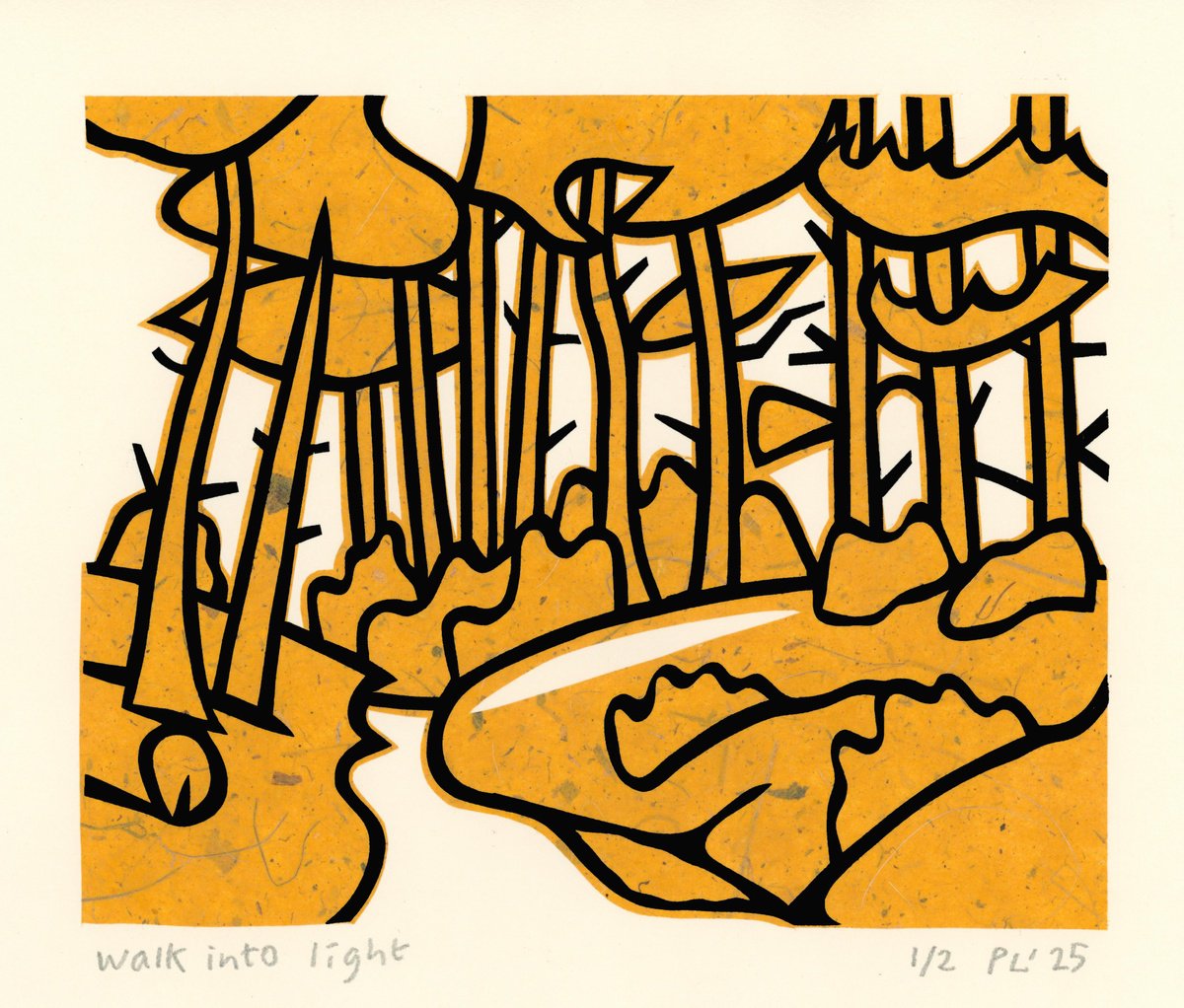 Expressive Landscape Print By Peter Long, 11 X 9", Walk Into Light, Original Artwork