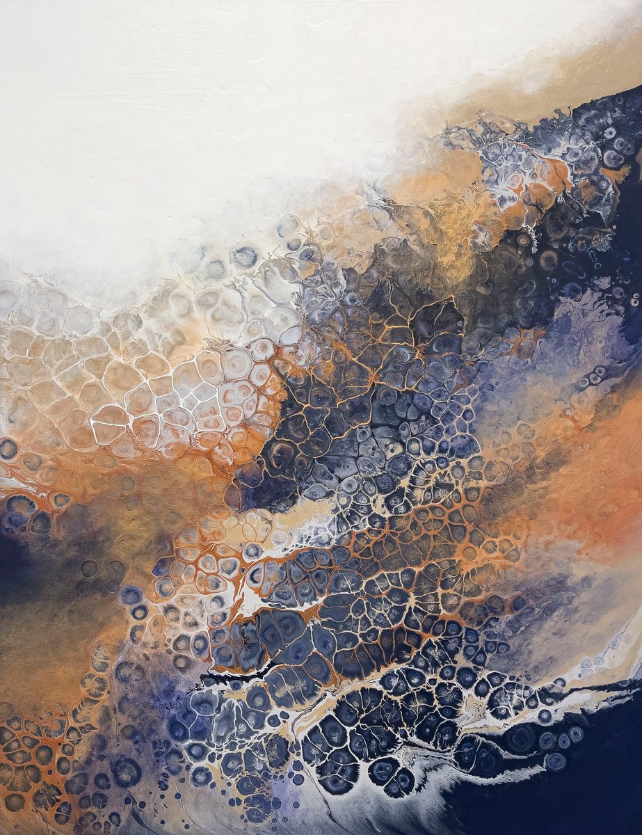 Organic Abstract Acrylic Painting By Shaylen Broughton, 46 X 60", The End Is The Beginning, Original Artwork