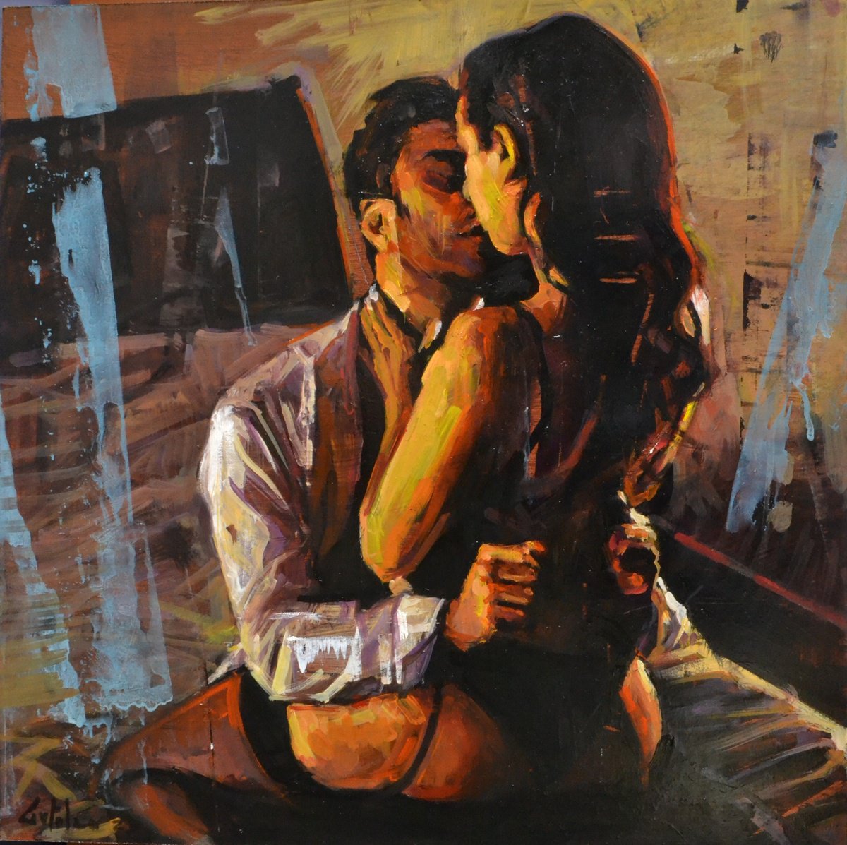 Lovers By Marco Ortolan, 17 X 17, Artwork For Sale On Artfinder