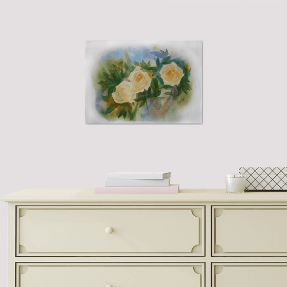 Roses  / Original Painting / color harmony of watercolor / a gift for you