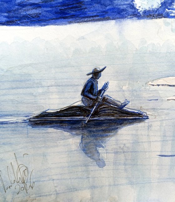 Paddling on a book