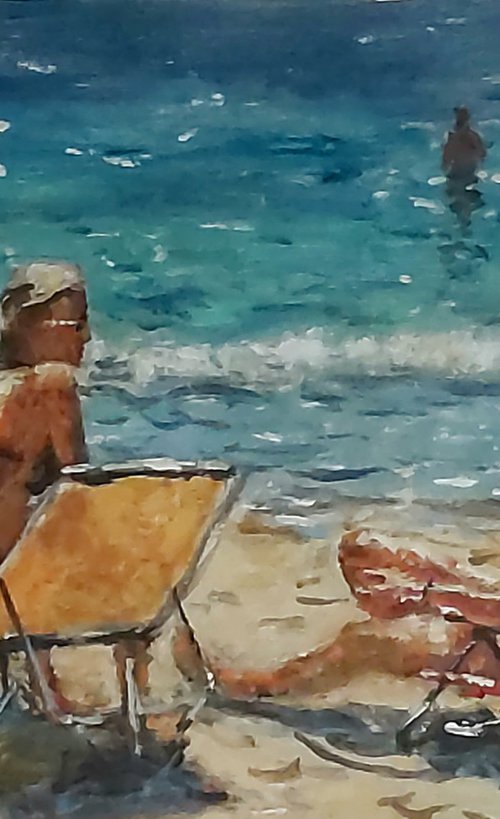 Greek  beach gossipers by Dimitris Voyiazoglou