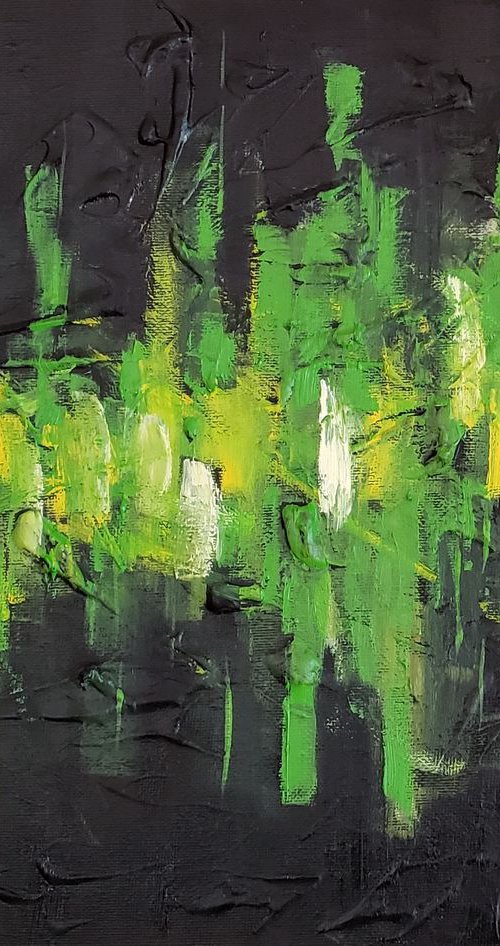 City Lights Through the Pouring Rain by Katrina Case