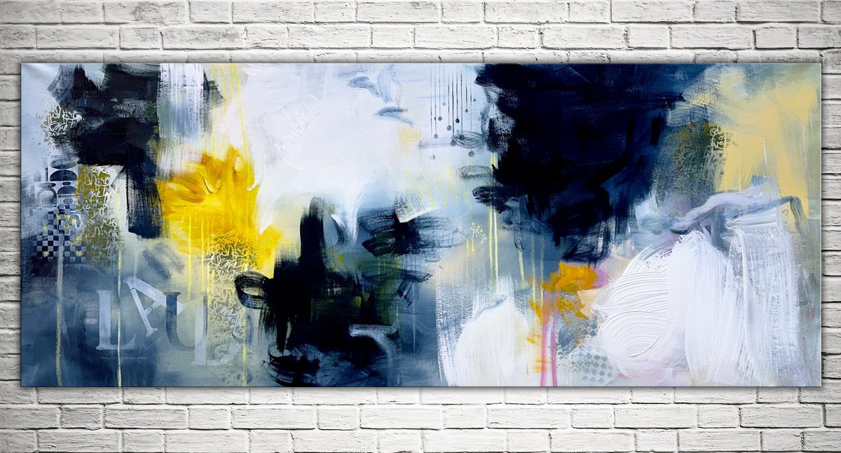 Abstract Acrylic Painting By Andrada Anghel, 60 X 24, The Power Of Light, Original Artwork