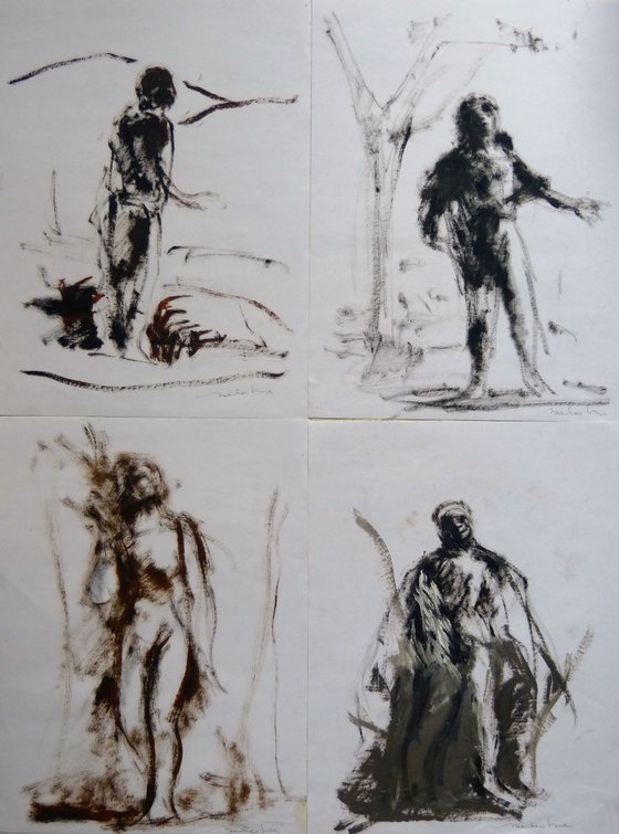 Four sketches - In the mountains, 29x40 cm - affordable & AF exclusive !