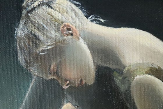 Days End, Exhausted Ballerina, Young Dancer Painting