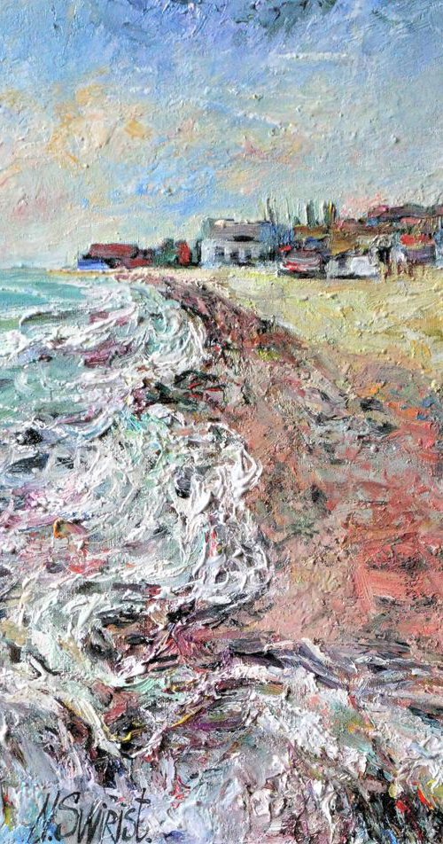 Beach near the fishing village by Nikifor Swiristuhin