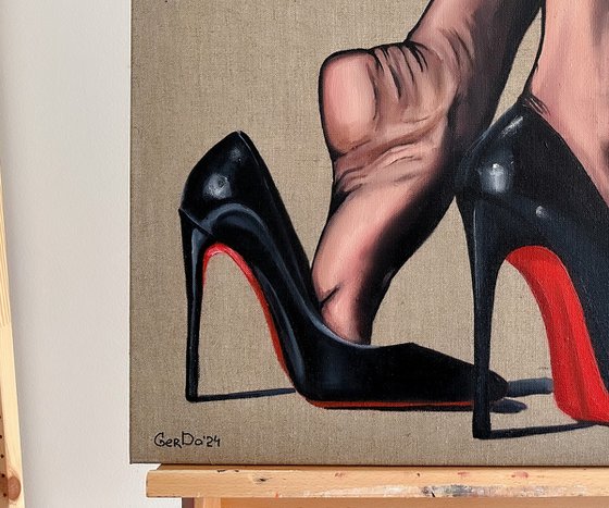 Sexy Feet - Female Feet Erotic Kinky Oil Painting