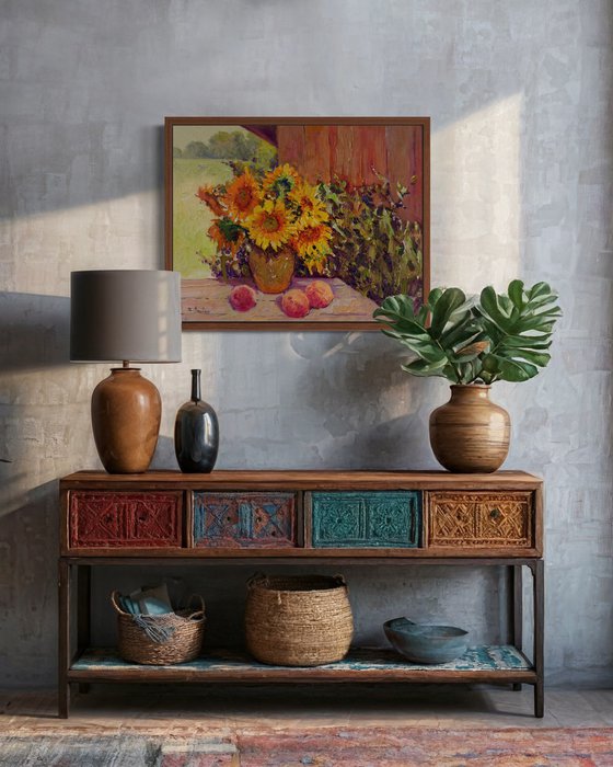 Sunflowers and Peaches
