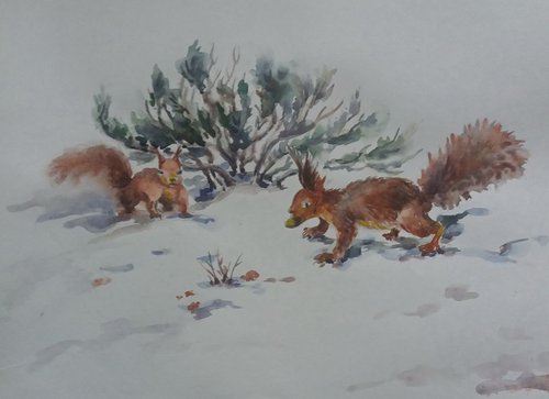 Squirrels by Liubov Ponomarova