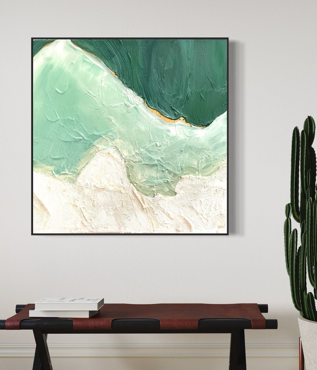  Whitsundays Green Tide 90X90 Flashsale By Marie Antuanelle, 24 X 24, Artwork For Sale On Artfinder