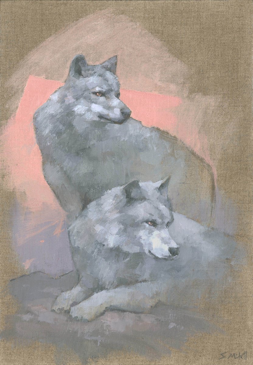  Gaze Of The Grey Wolves By Steve Mitchell, 21 X 27, Artwork For Sale On Artfinder