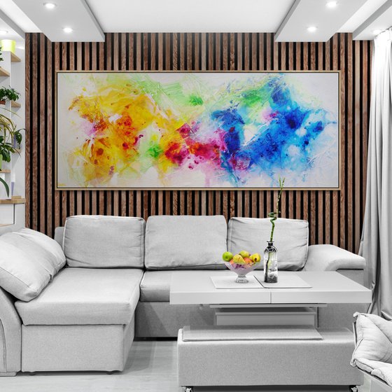 Chemistry of Colour 240cm x 100cm Textured Abstract Art