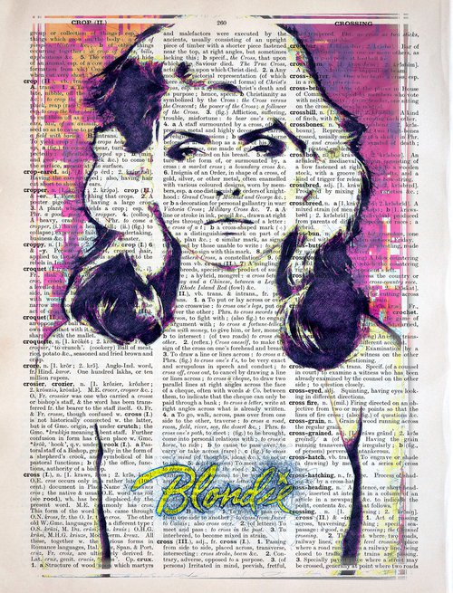 Blondie - Pop Art Collage Art on Real Original Vintage Dictionary Page by Jakub DK - JAKUB D KRZEWNIAK