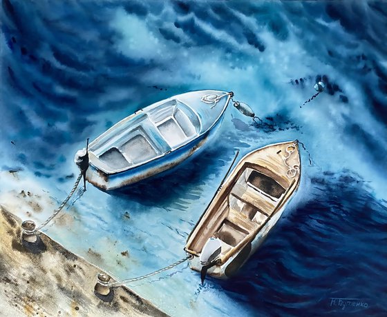 Bound by the sea, original watercolour