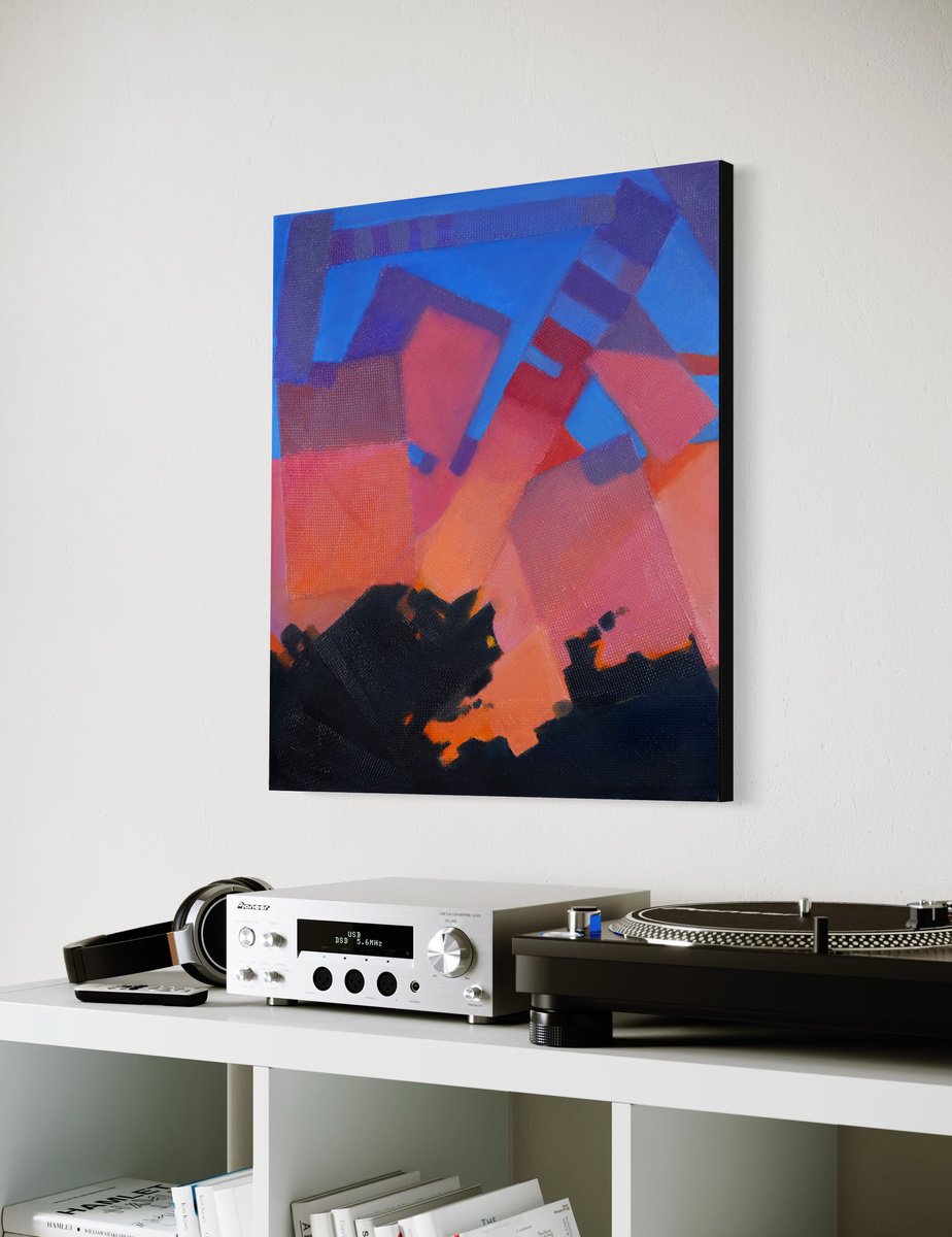 Landscape Oil Painting By Bo Kravchenko, 20 X 24, Sunset, Original Artwork