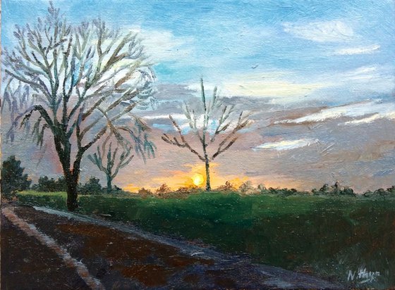 A new dawn! - Original Landscape in Oils