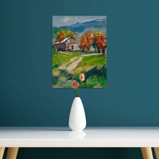 Autumn Road to the Cottage