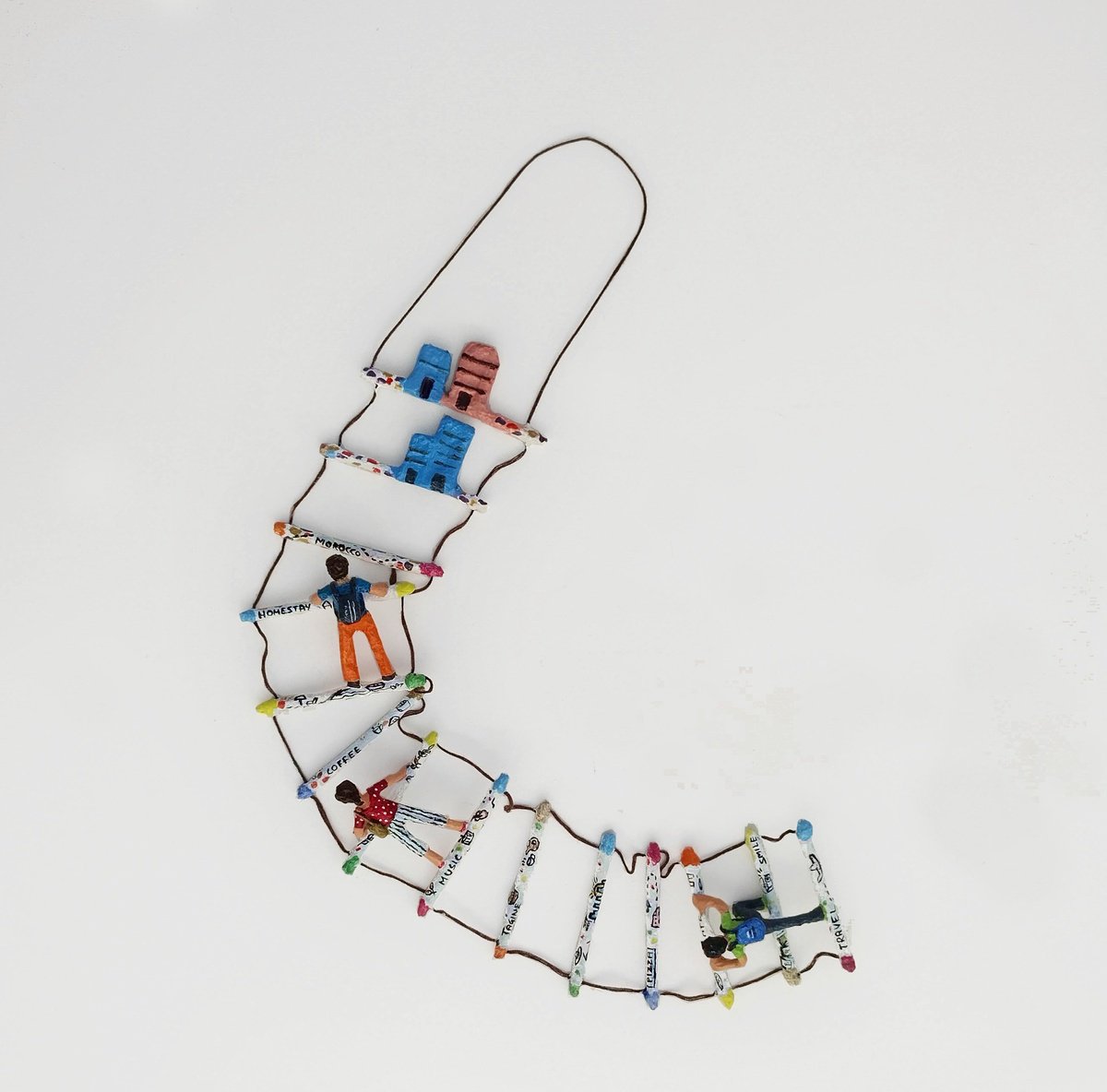 Photorealistic Portrait Sculpture By Shweta Mahajan, 3 X 23", Ladder To Morocco, Original Artwork