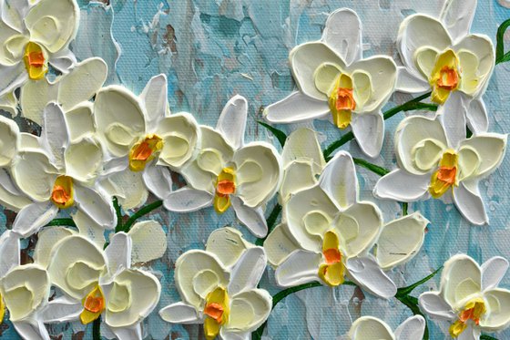 Yellow Orchid - Impasto Flower Painting