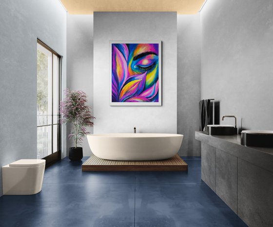 Astral Bloom — Oil Pastel Female eye