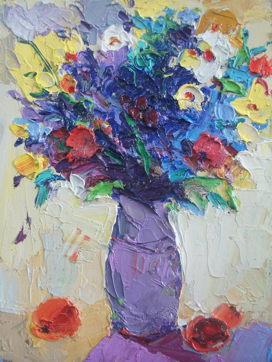 Flowers, Framed oil painting