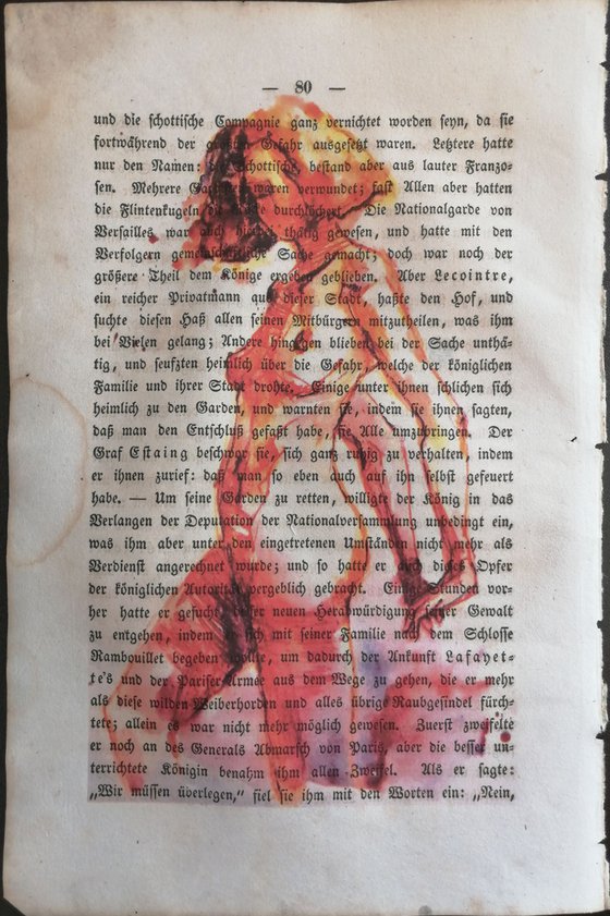 Unique print on antique book page 15x23cm. Art Print Retro Art Print. Small format gift. Nude art vintage. Upcycling wall decoration