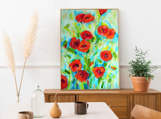 Poppies meadow 50x70 cm