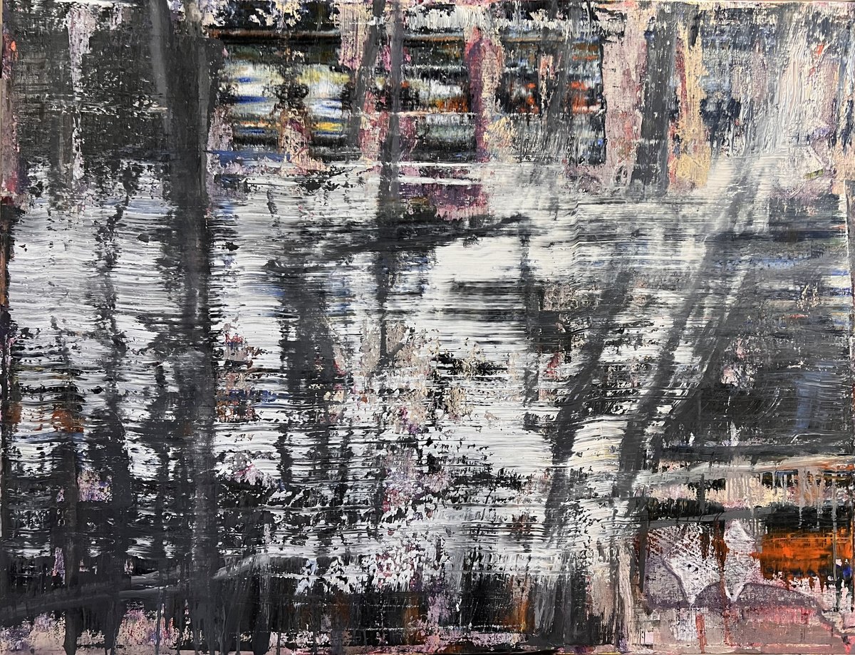 Organic Abstract Oil Painting By Florina Breazu, 51 X 39, Reverse/Symmetry, Original Artwork