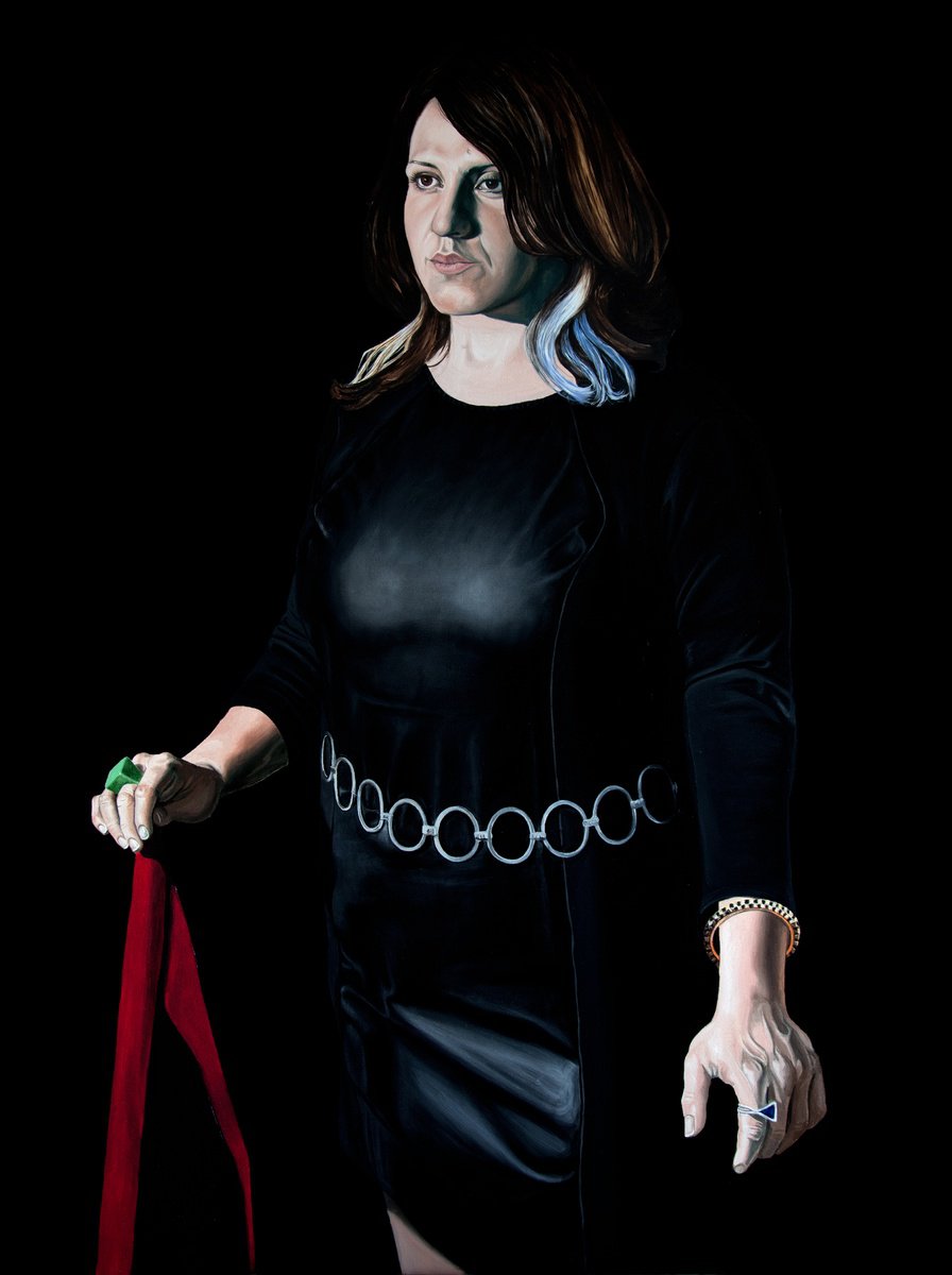 Photorealistic Portrait Oil Painting By Nicolas Maureau, 38 X 51", Catherine De Medicis, Original Artwork