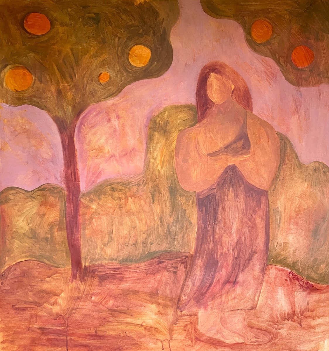 Impressionistic Portrait Acrylic Painting By Dasha Pogodina, 35 X 39, I Was Lost But I