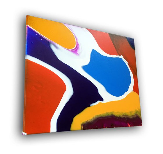 "Spilling Out" - FREE SHIPPING to the USA - Original Abstract PMS Acrylic Painting - 20 x 16 inches