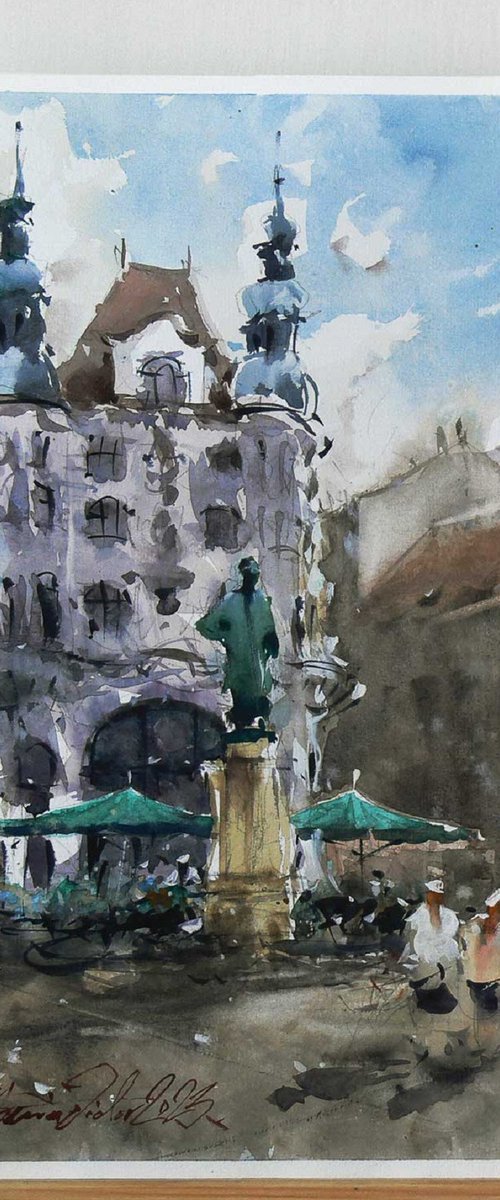 Vienna, Watercolor Painting by Marin Victor