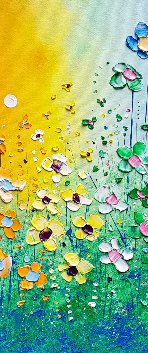 "Rainbow Meadow Flowers in Love" by Phil Broad