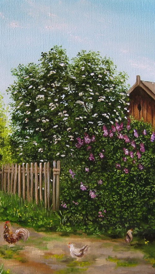 Country House with Chickens by Natalia Shaykina