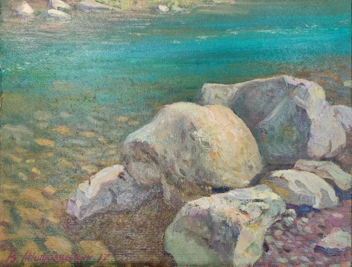 Stones in the river by Viktor Mishurovskiy