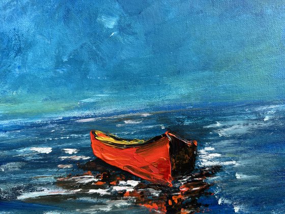 Red boad seascape