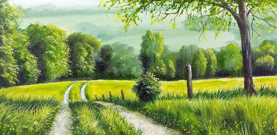 The Sunny lane (Original Oil Painting)