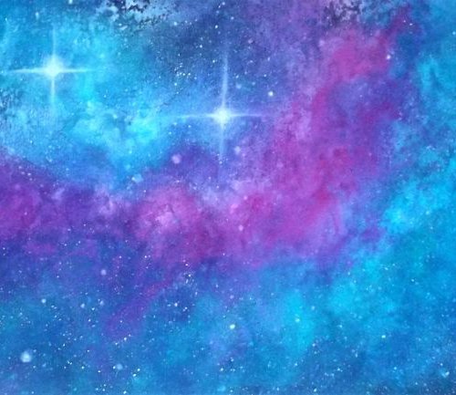 Orion (detail) - Finger-painted Space, Starry Sky by Lisa Price