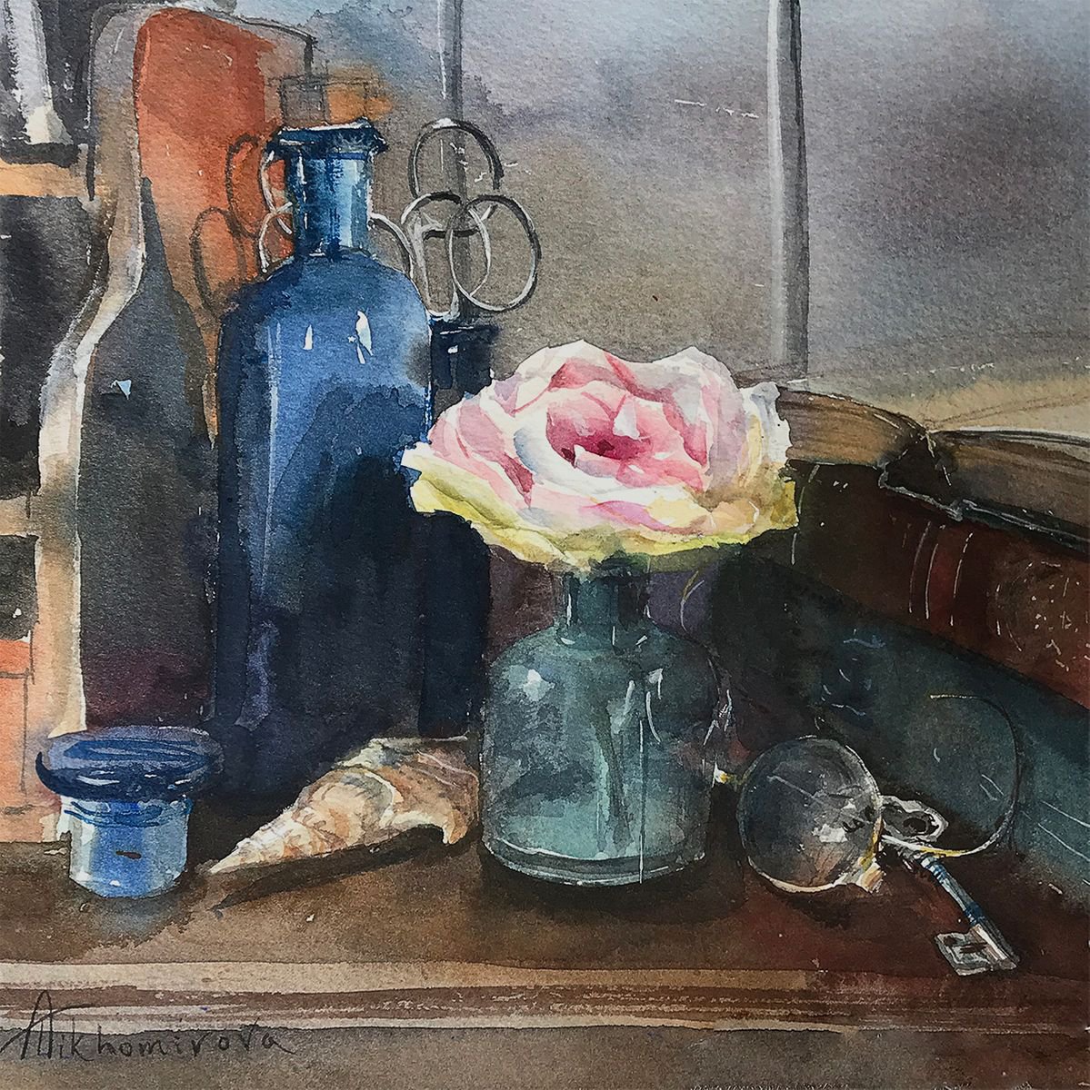 Rose in a Dusty Corner by Anna Tikhomirova